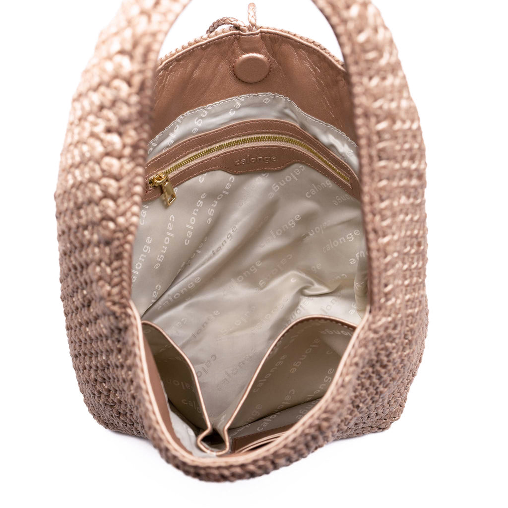 Metallic Rose Gold Hobo Bag